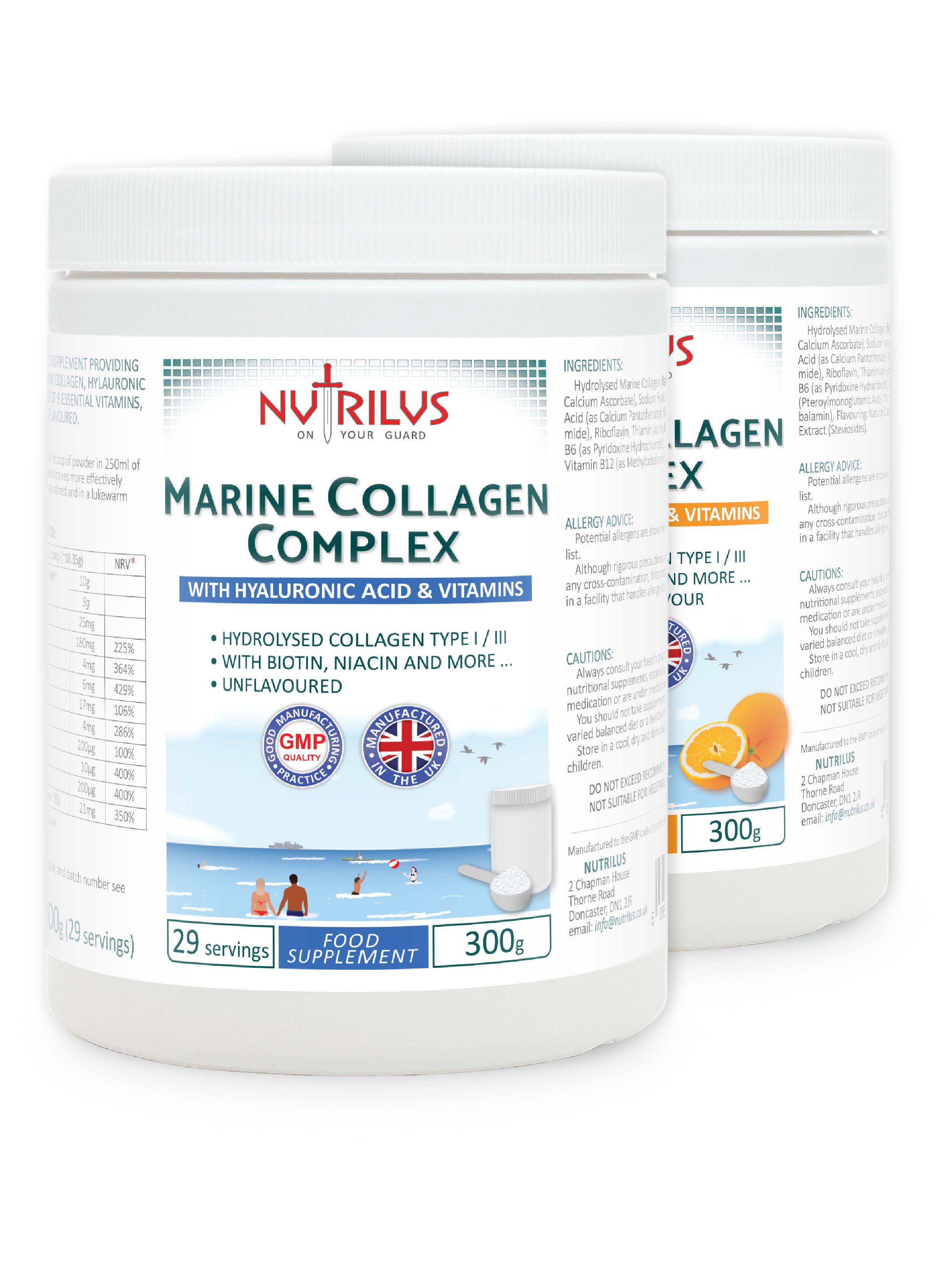 Marine Collagen Complex with Hyaluronic Acid & Vitamins 300g Powder