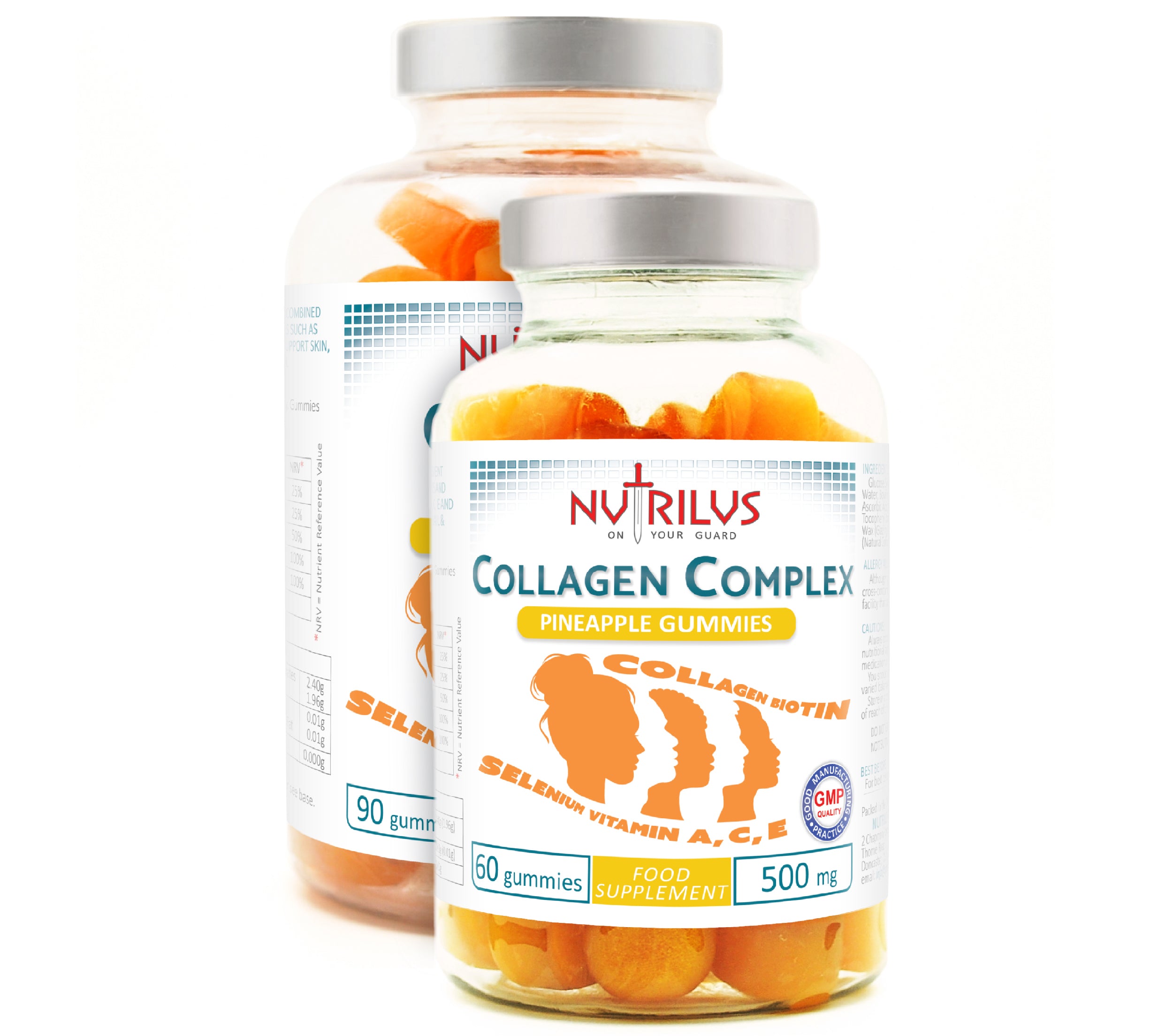 Collagen Complex Gummies 500mg with Biotin & Selenium & Vitamin A, C, E