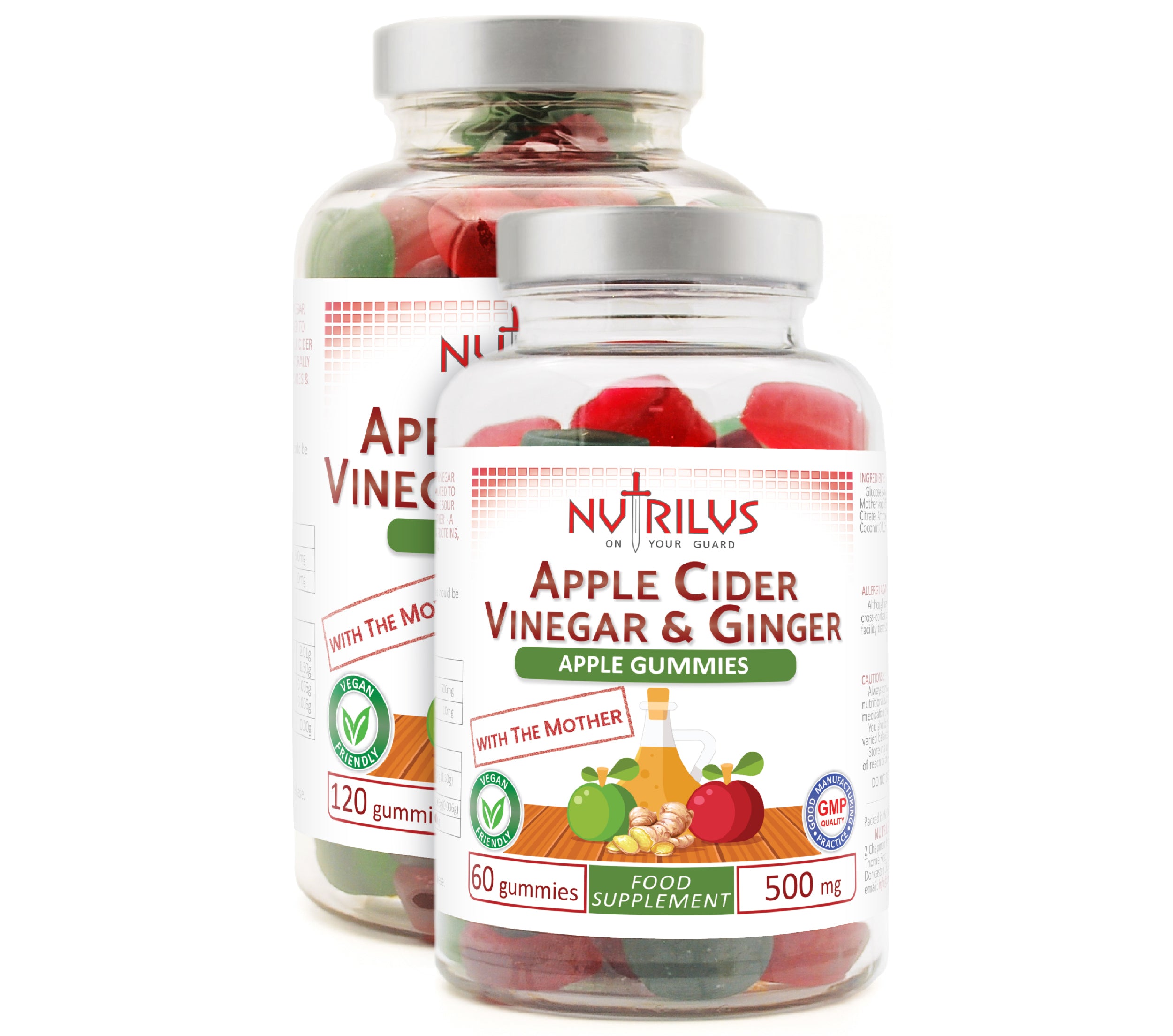 Apple Cider Vinegar & Ginger 60/120 Gummies 500mg - with "the Mother"