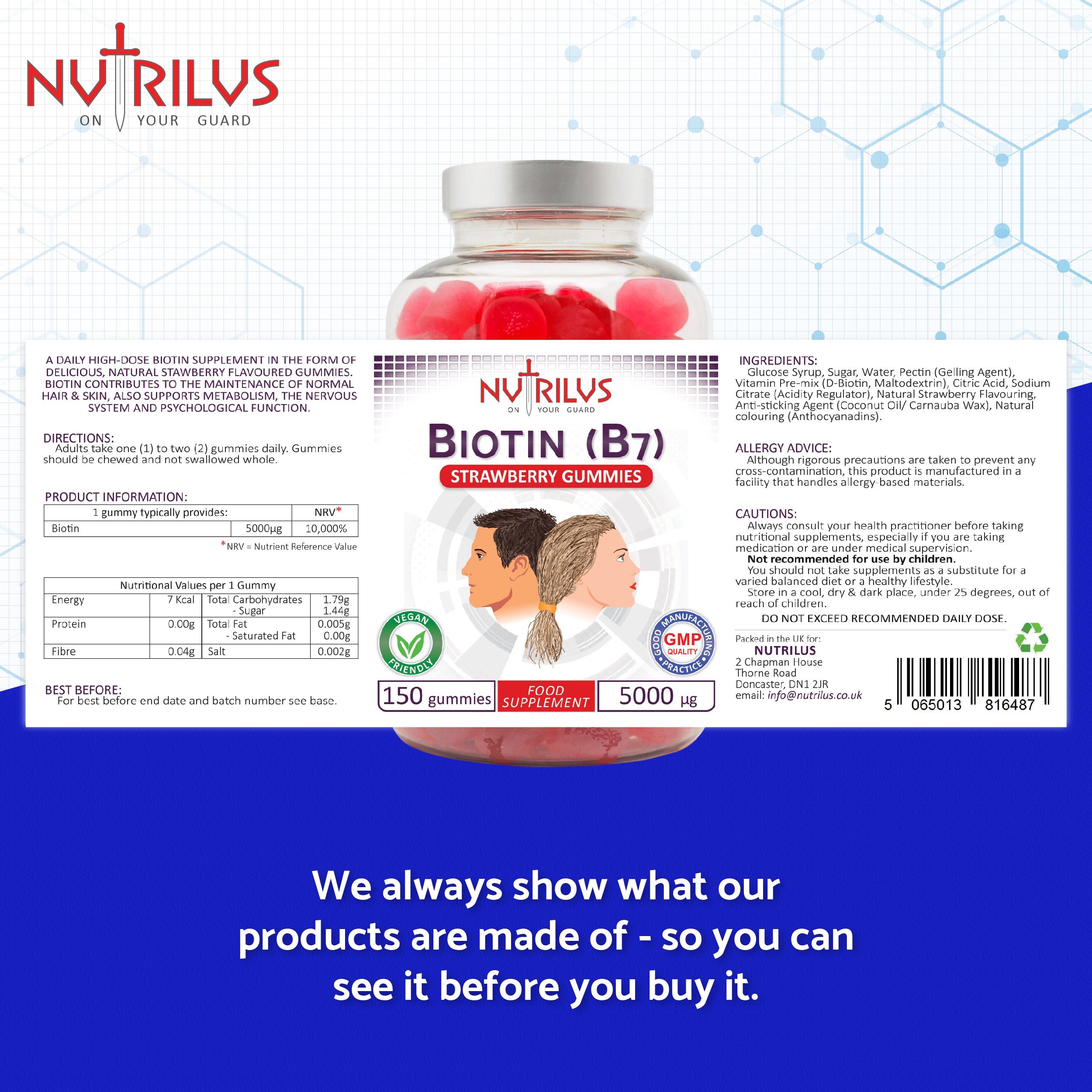 Biotin Gummies 5000µg - High Strength Biotin 5000mcg