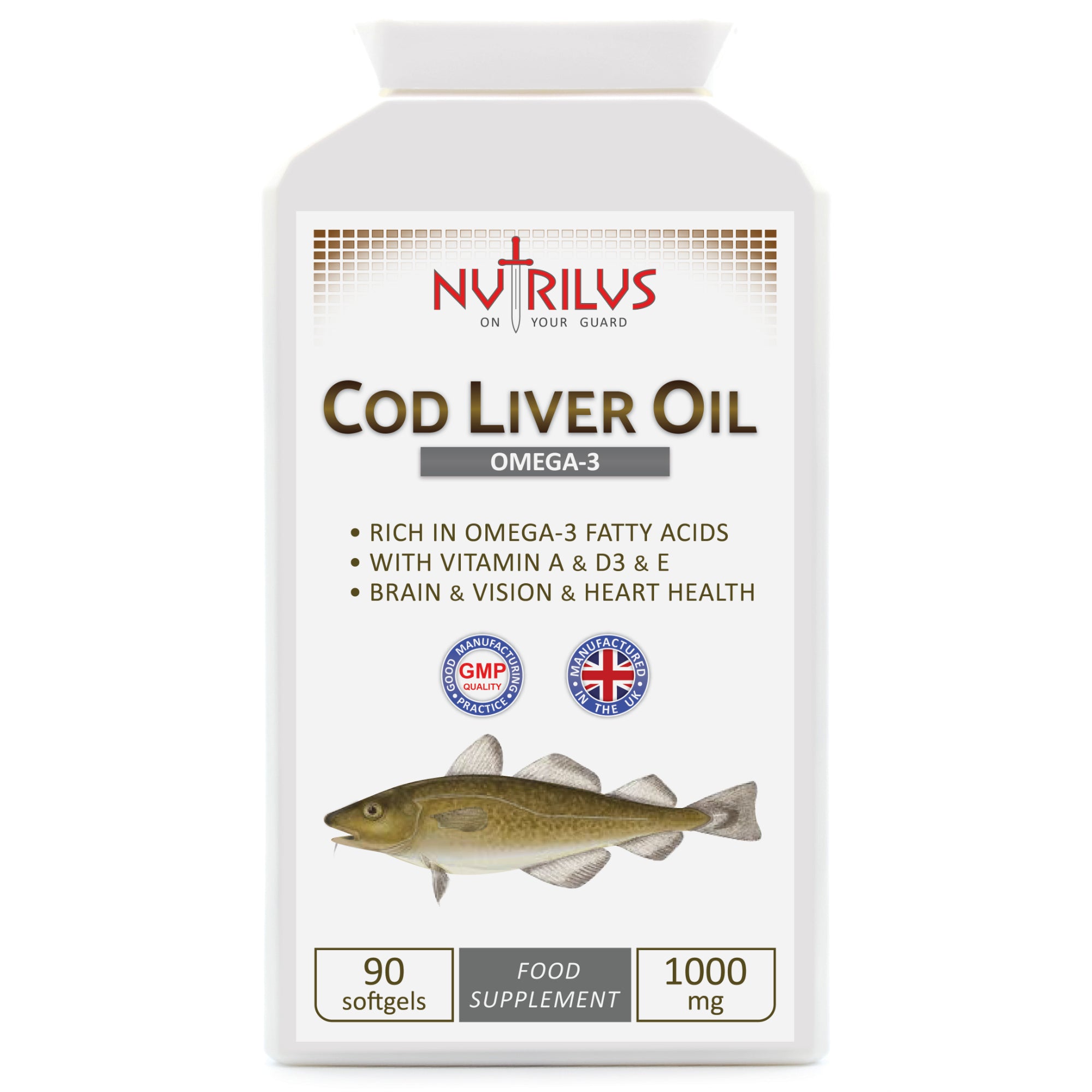 Cod Liver Oil 90 Softgels 1000mg - Omega-3