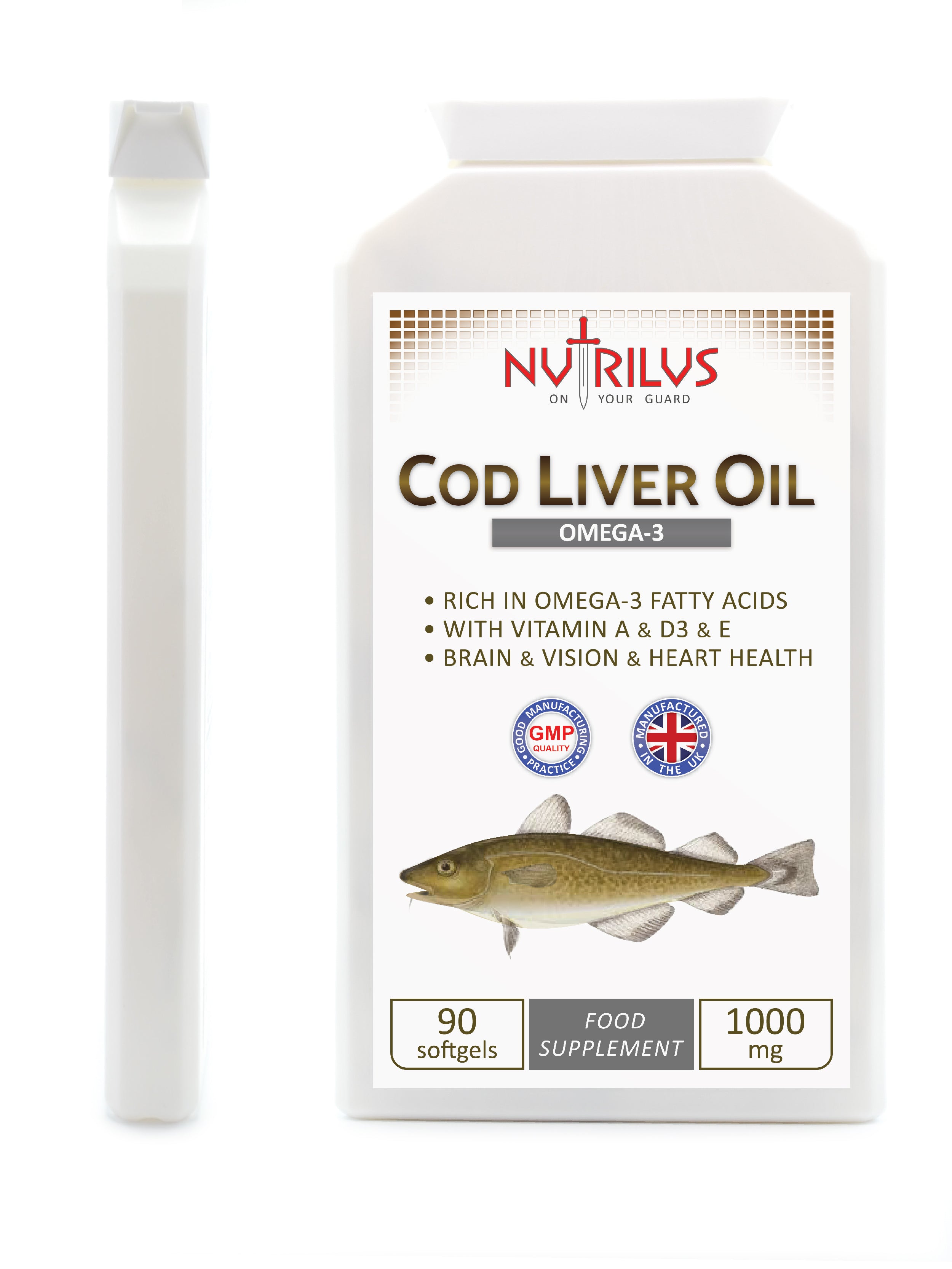 Cod Liver Oil 90 Softgels 1000mg - Omega-3