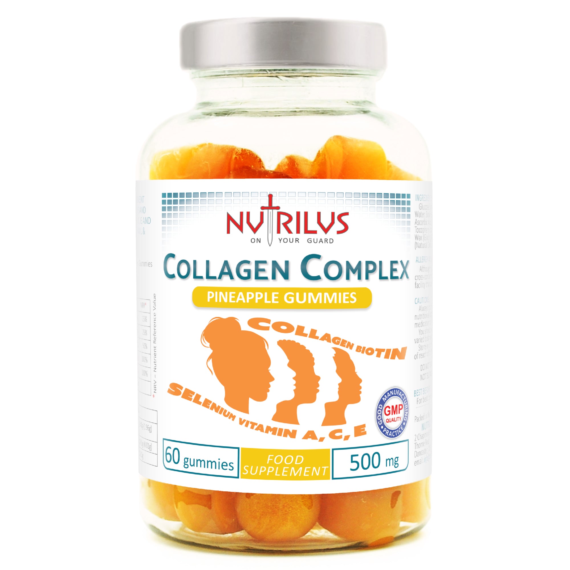 Collagen Complex Gummies 500mg with Biotin & Selenium & Vitamin A, C, E