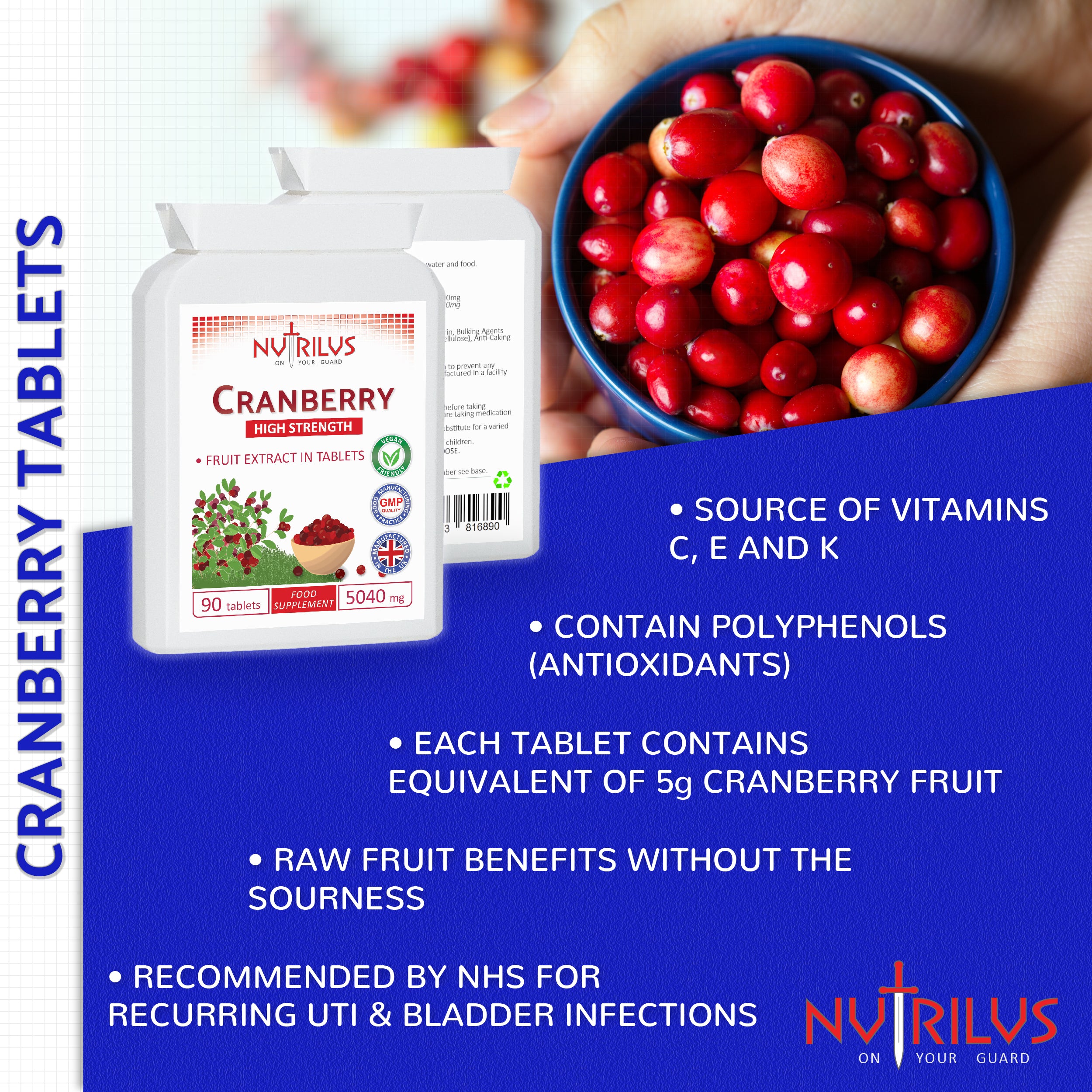 Cranberry Extract 90 Tablets 5040mg per Tablet