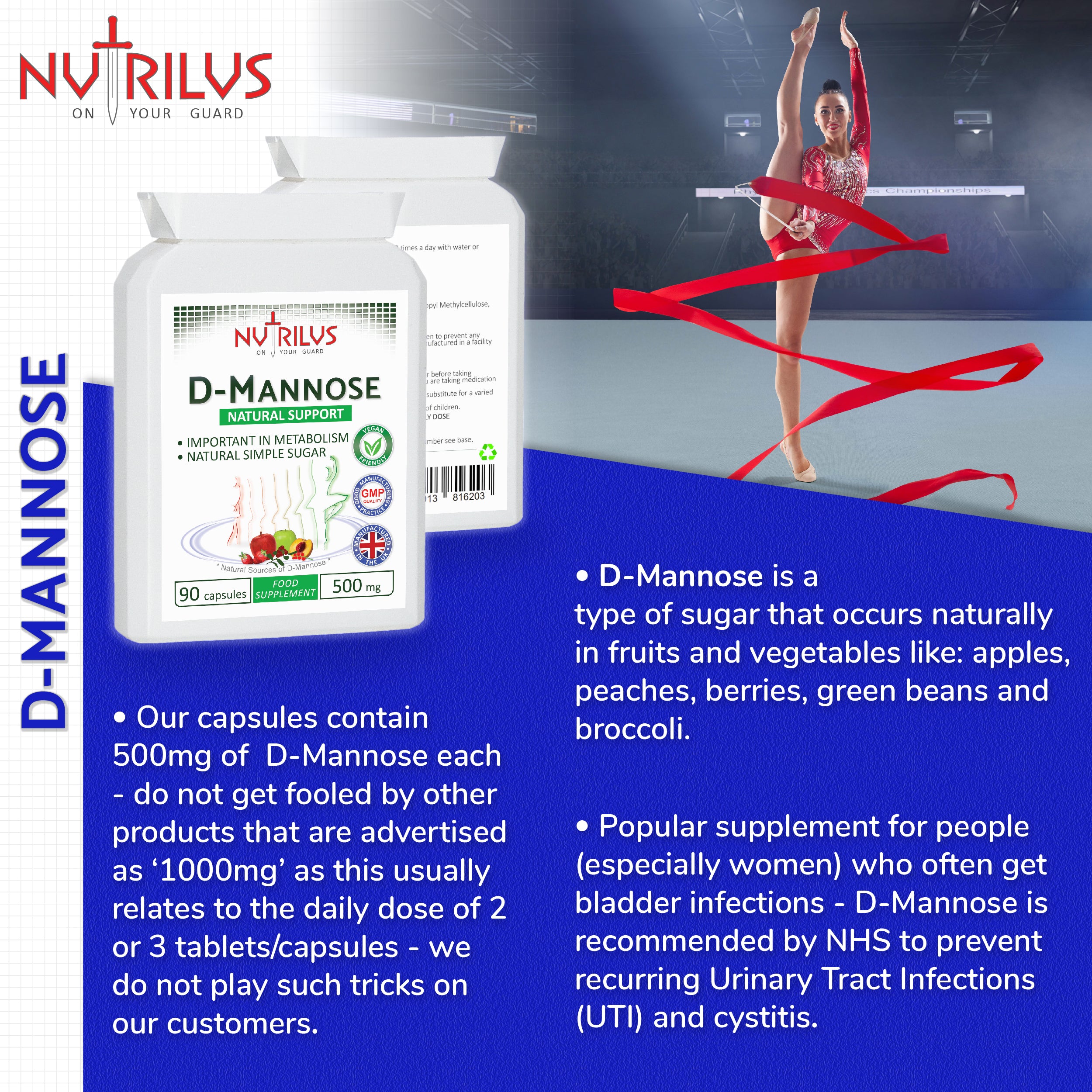 D-Mannose 90 Capsules 500mg