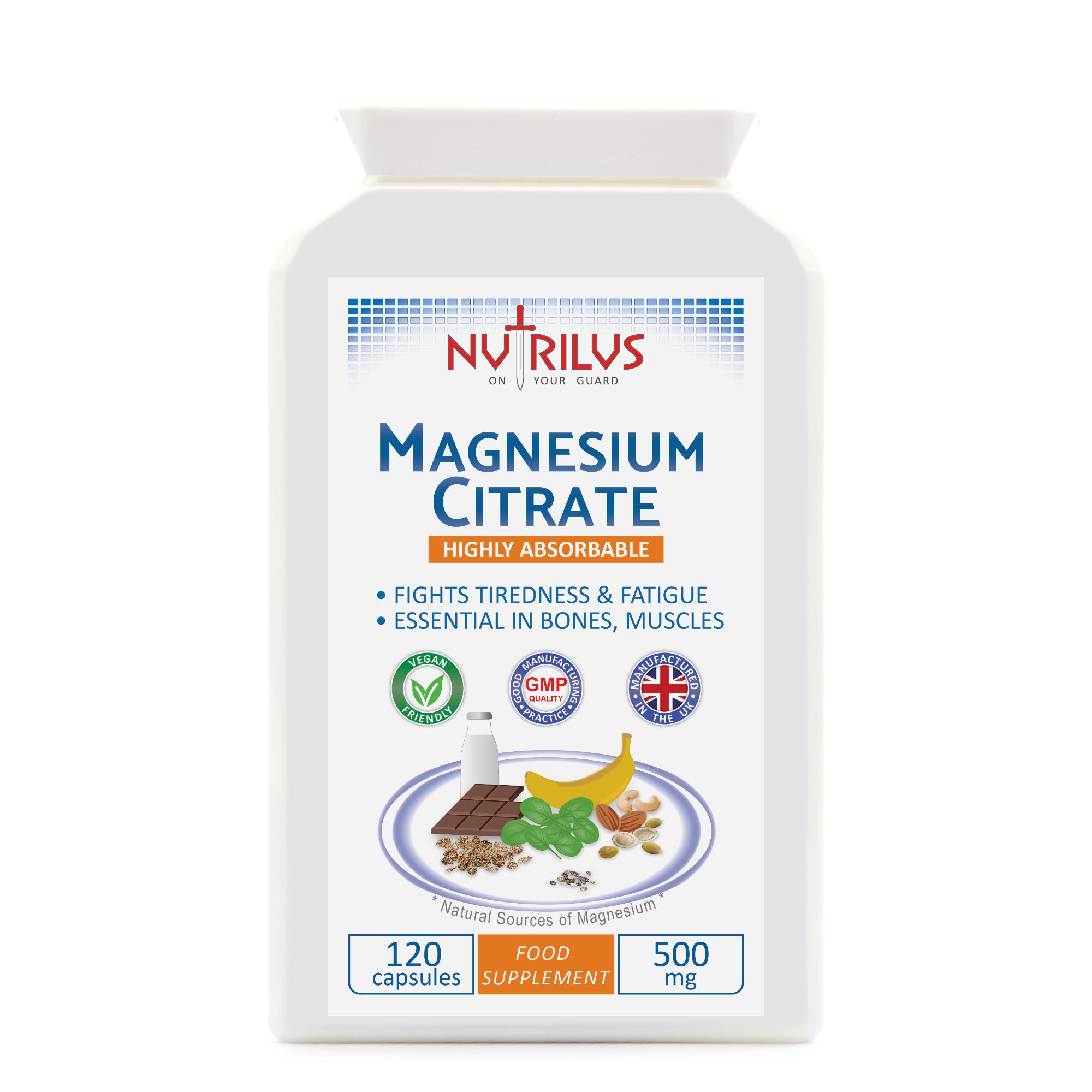 Magnesium Citrate 120 Capsules 500mg