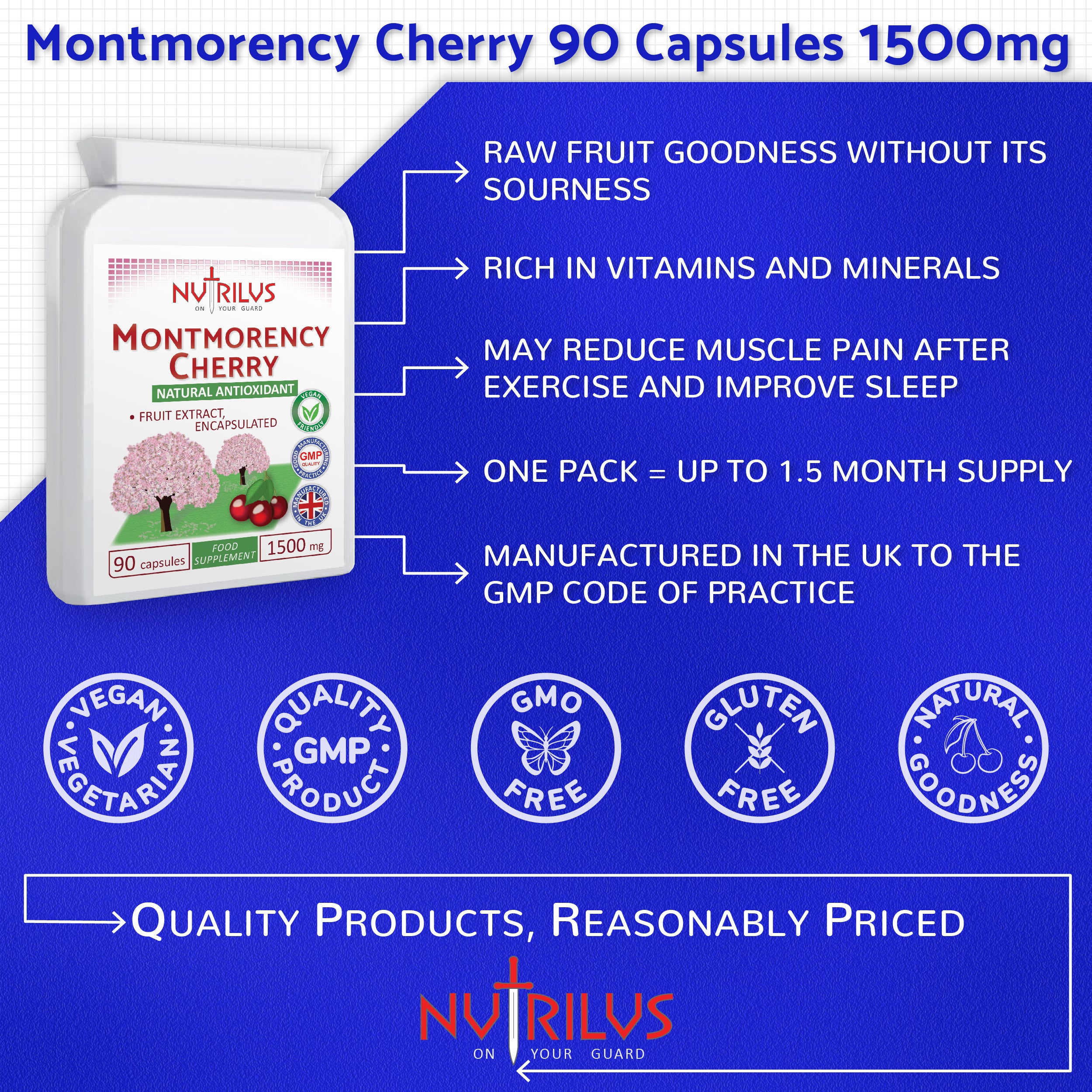 Montmorency Cherry 90 Capsules 1500mg