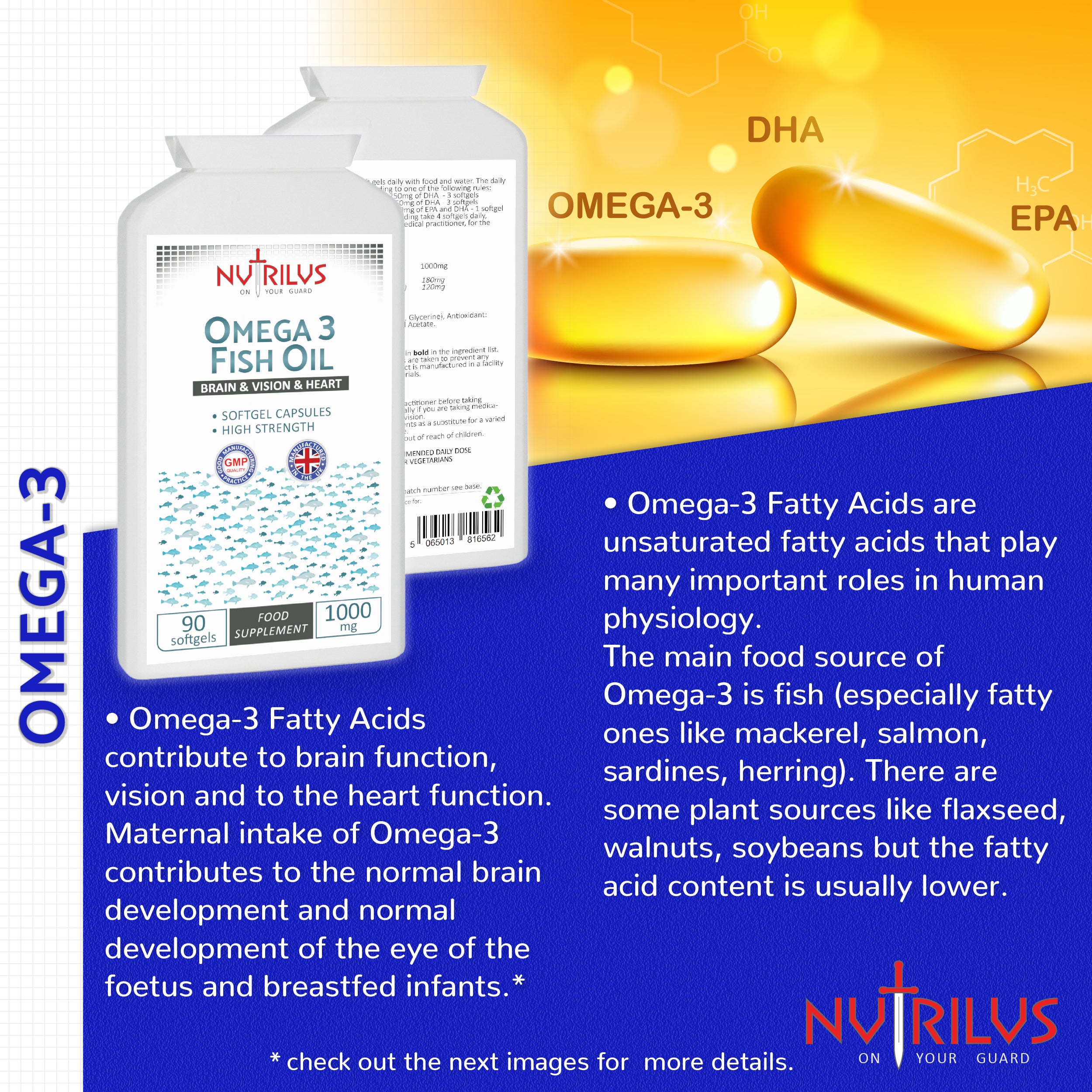 Omega 3 Fish Oil 90 Softgel Capsules 1000mg