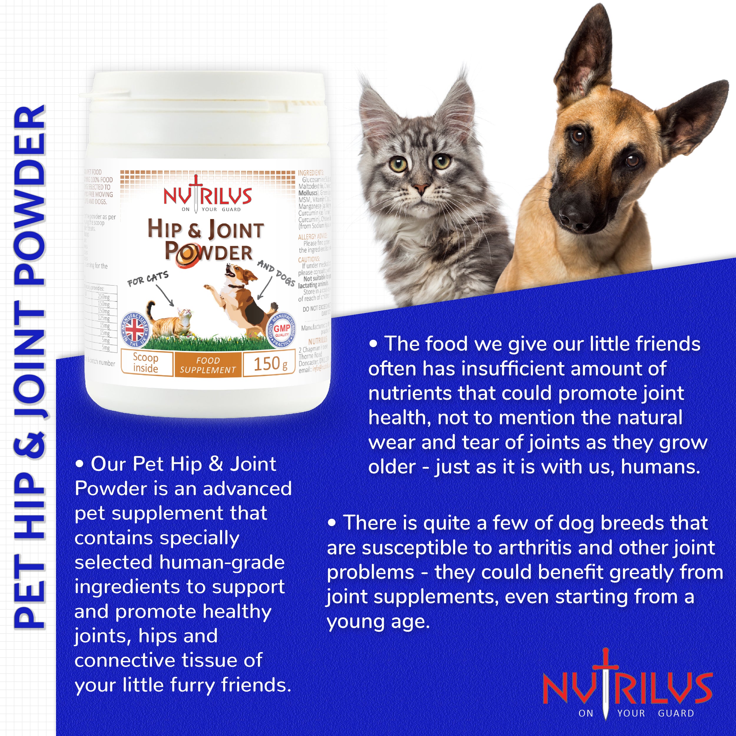 Pet Hip & Joint Powder for Cats & Dogs 150g