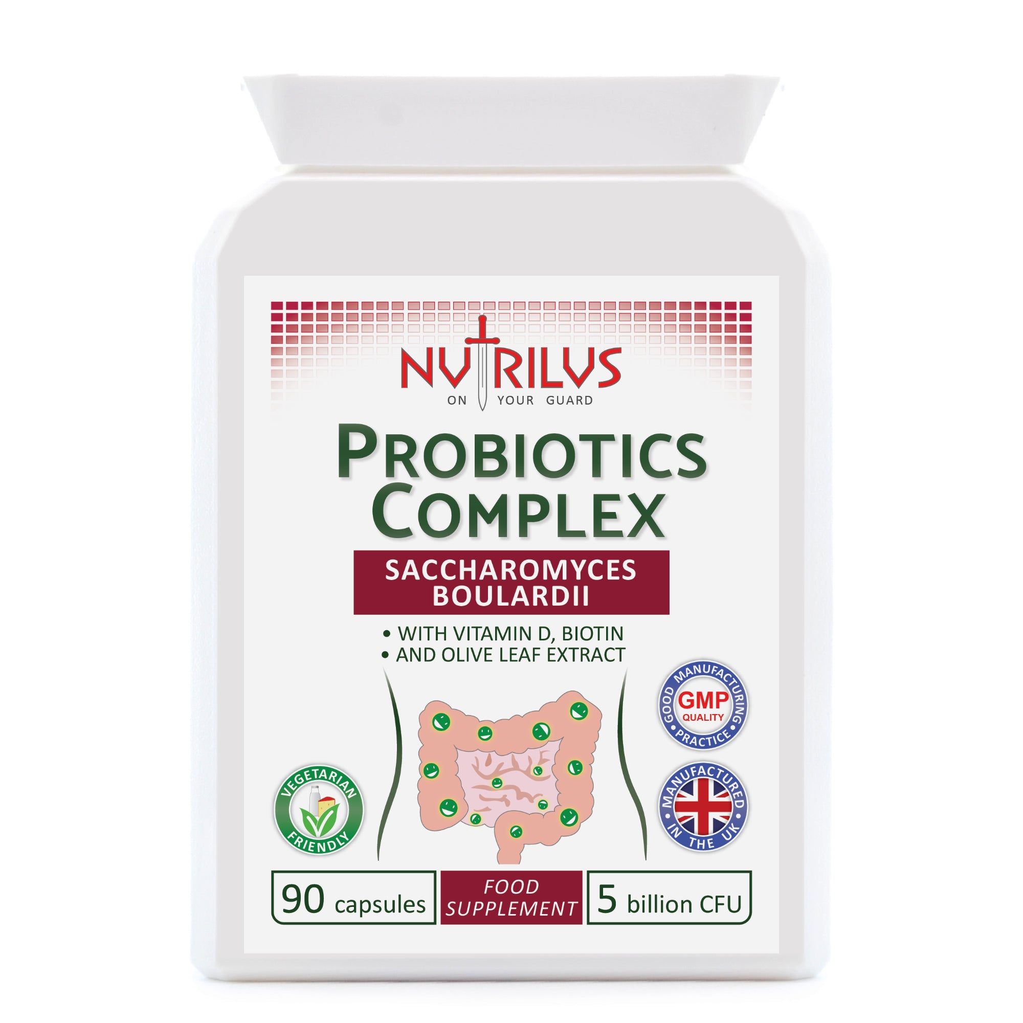 Probiotic Complex Saccharomyces Boulardii 90 Capsules 5 Billion CFU