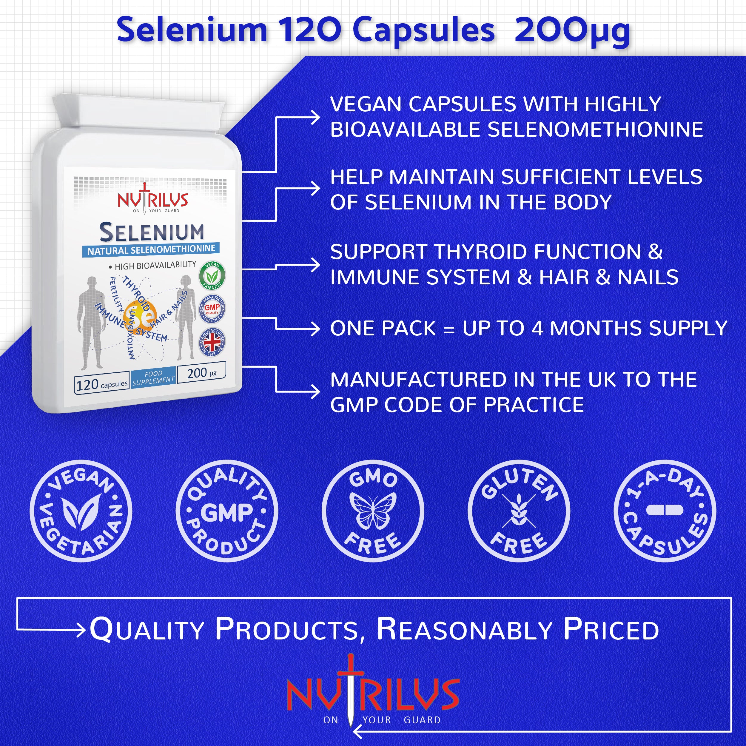 Selenium 120 Capsules 200µg