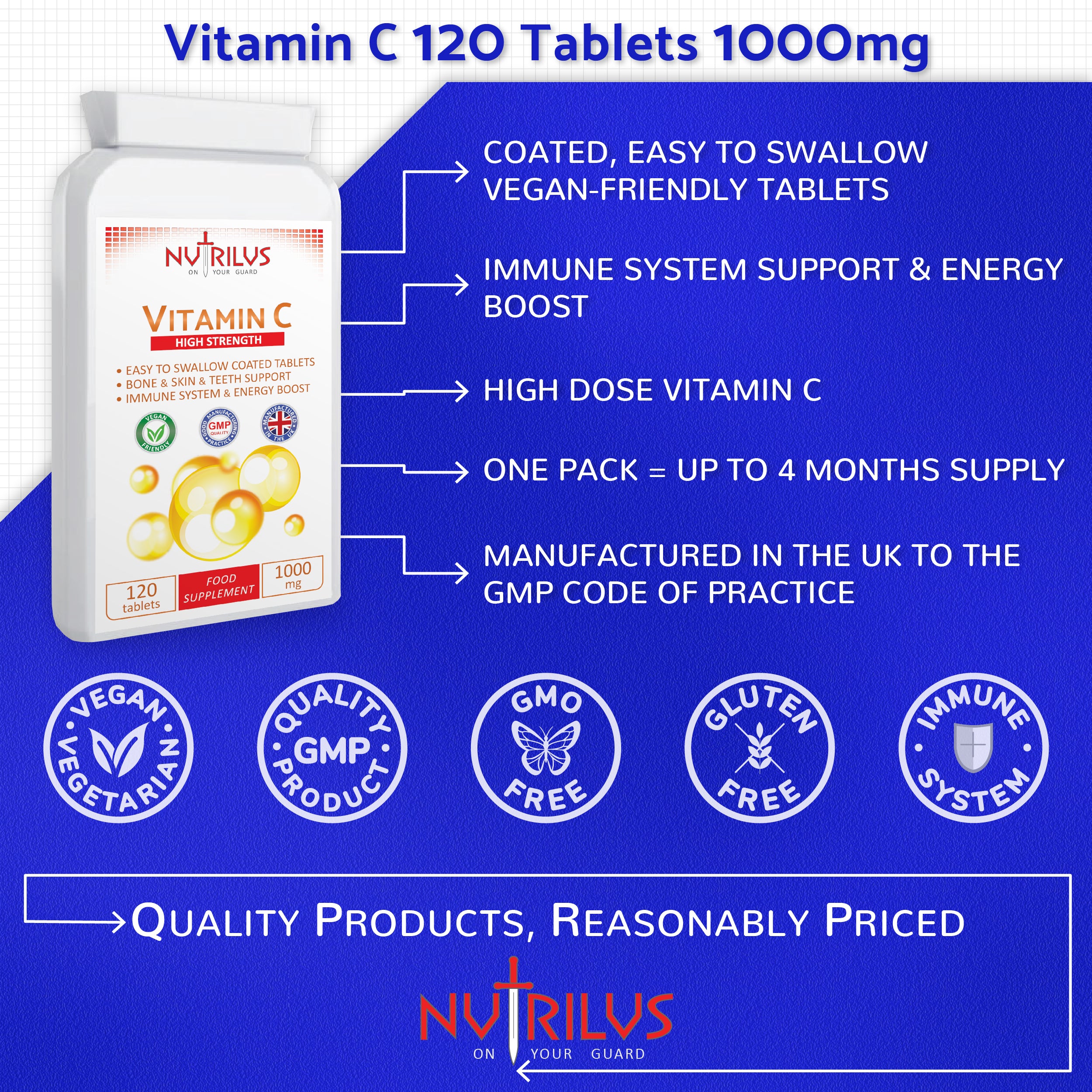 Vitamin C 120 Tablets 1000mg