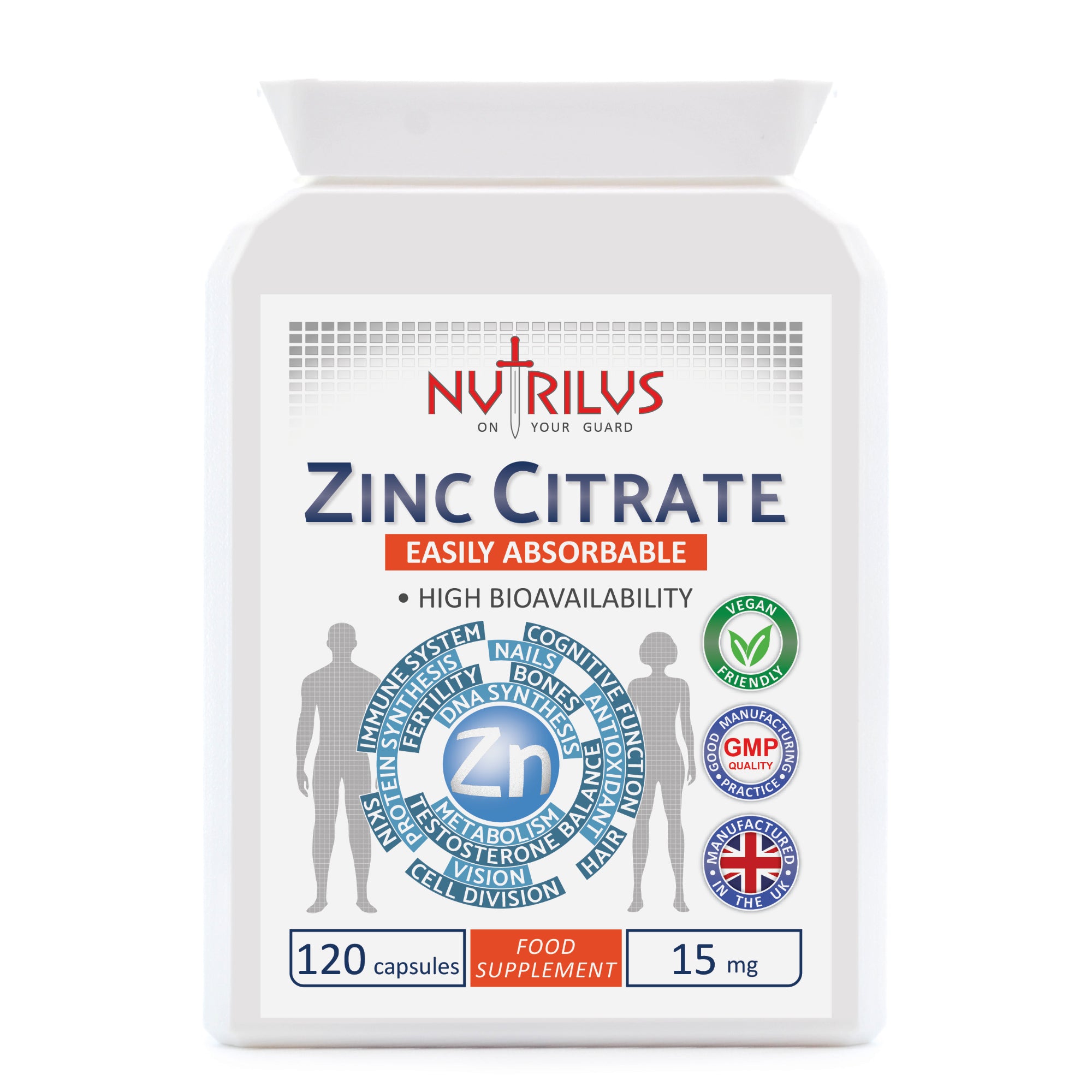 Zinc Citrate 120 Capsules 15mg